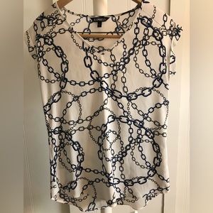 Express Short Cuffed Sleeve Chains Pattern Express Dressy Tunic Top Size Small
